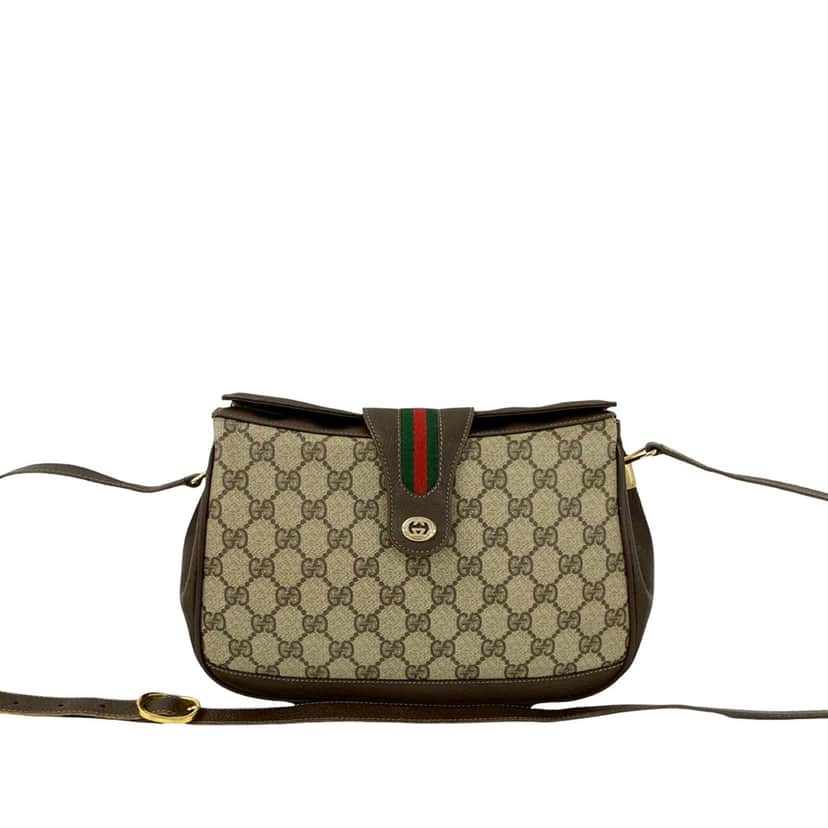 Gucci GG Supreme Web Crossbody Beige Very good condition - Front View