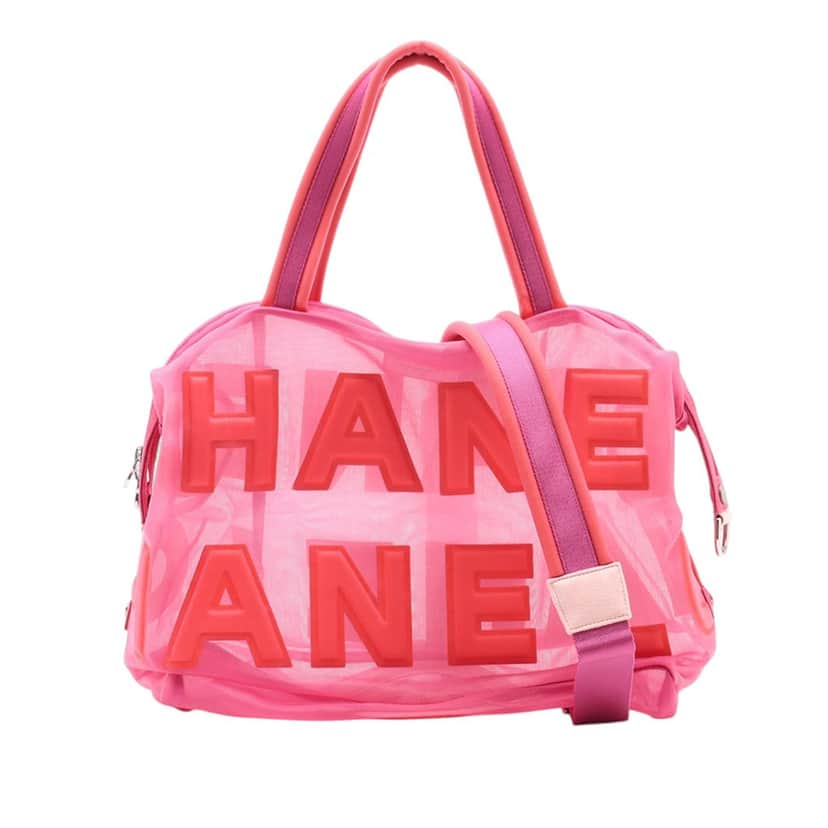 Chanel Mesh Logo Satchel Pink Very good condition - Front View