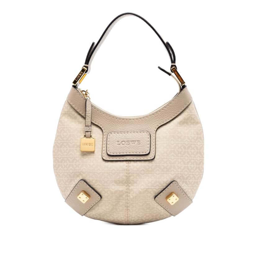 Loewe Anagram Canvas New Road Hobo Beige Very good condition - Front View