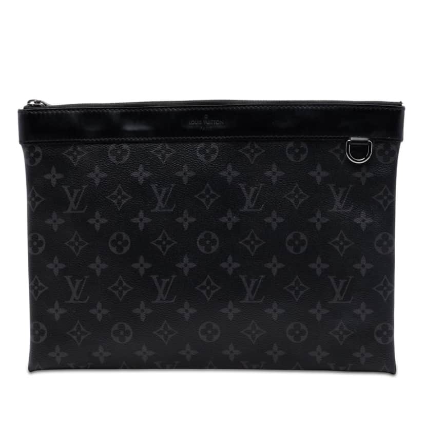 Louis Vuitton Monogram Eclipse Discovery Pochette GM Black Very good condition - Front View