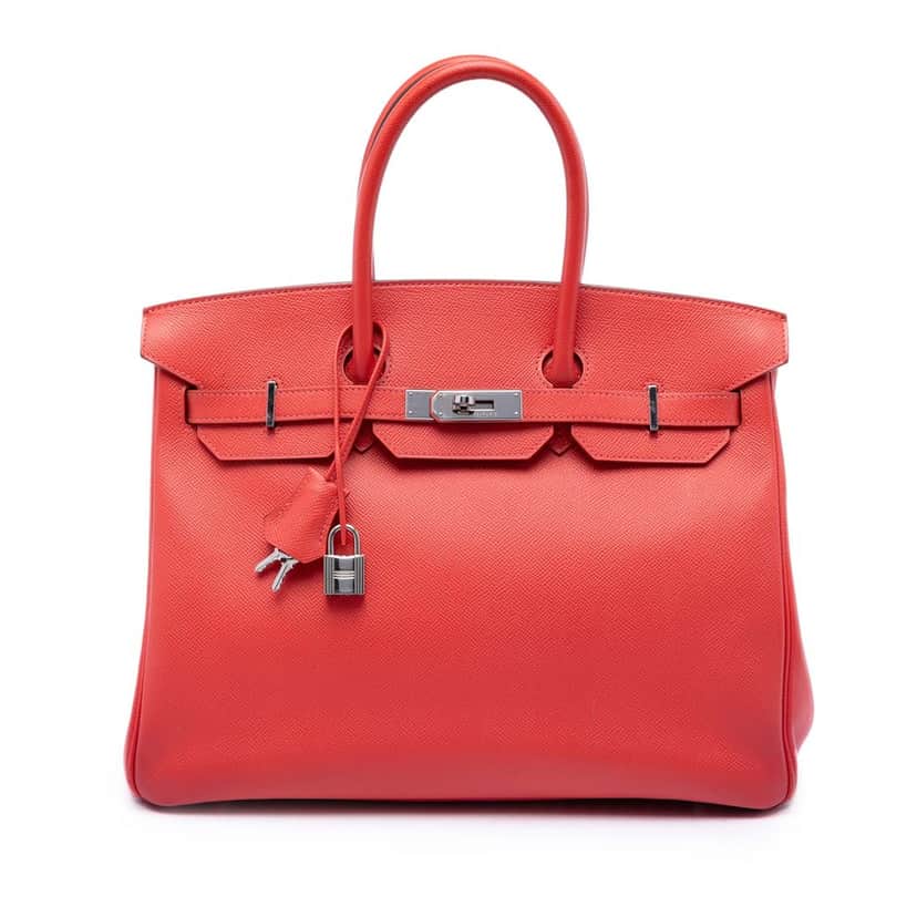 Hermès Epsom Birkin Retourne 35 Red Leather Very good condition - Front View