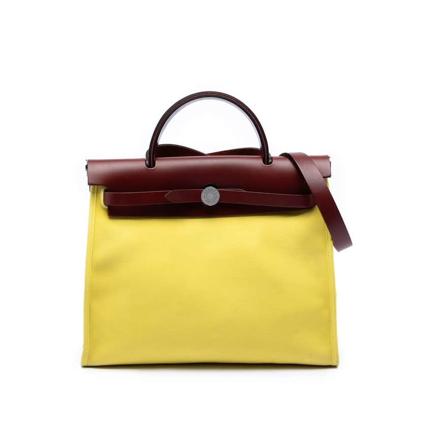 Hermès Toile Herbag Zip 31 Yellow Very good condition - Front View