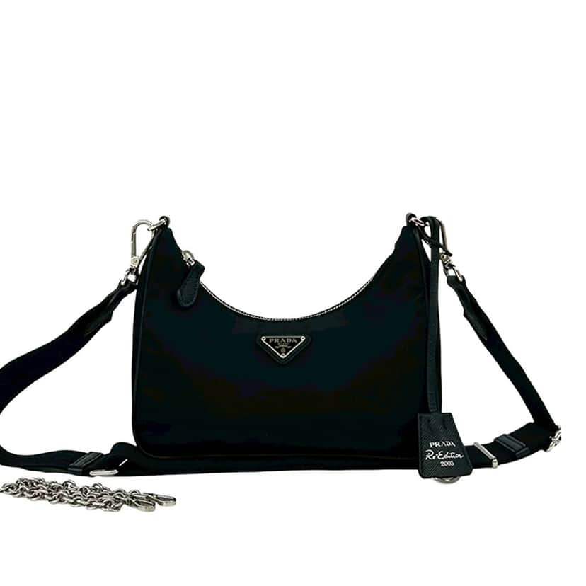 Prada Saffiano Trimmed Re Nylon Re Edition 2005 Satchel Black Very good condition - Front View