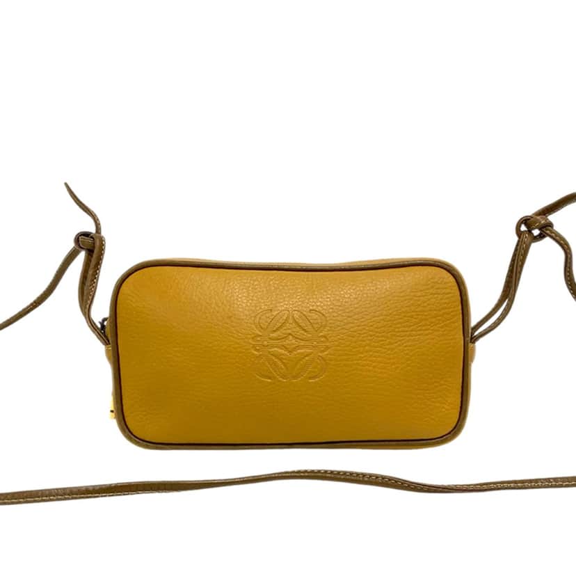 LOEWE Leather Anagram Crossbody Yellow Leather Very good condition - Front View