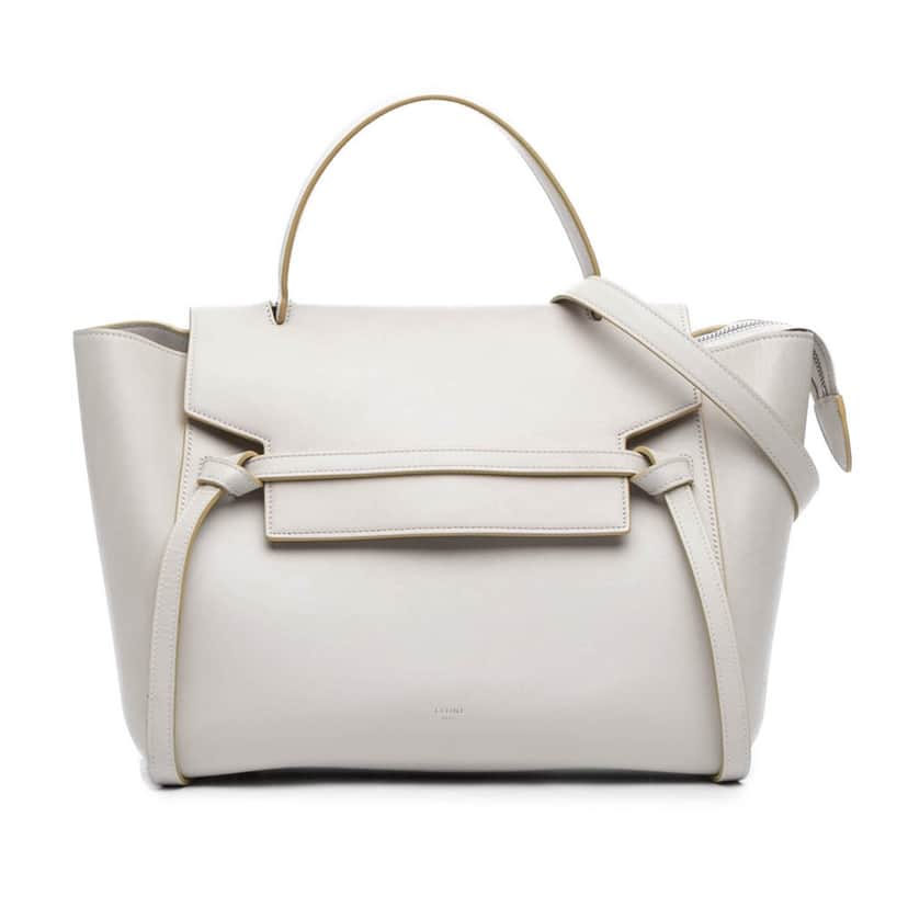 Celine Mini Smooth Calfskin Belt Bag White Leather Good condition - Front View