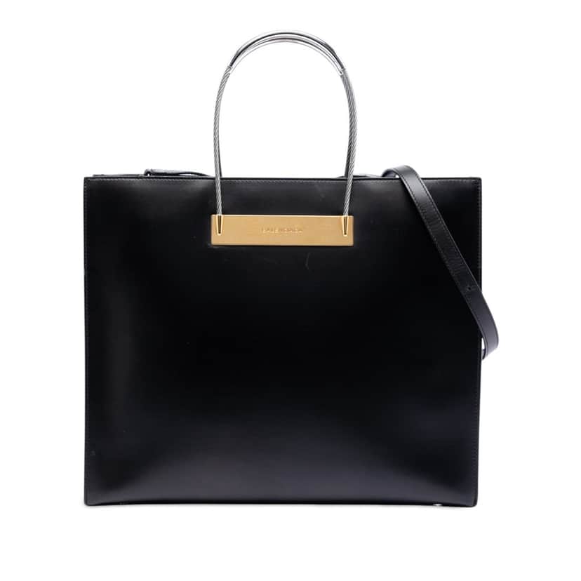 Balenciaga Small Leather Cable Shopper Tote Black Leather Never worn, with tag - Front View