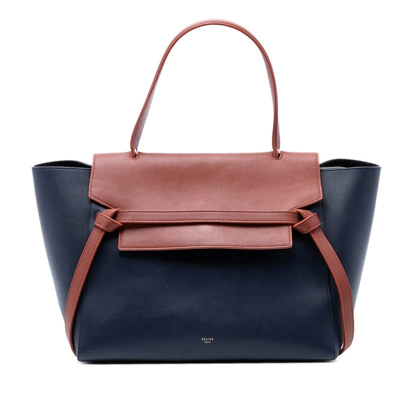 Celine Mini Bicolor Smooth Calfskin Belt Bag Blue Leather Very good condition - Front View