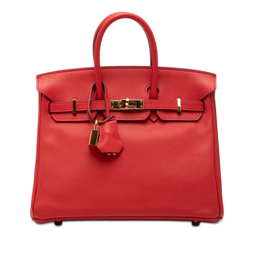 Hermès Swift Birkin Retourne 25 Red Leather Very good condition - Front View