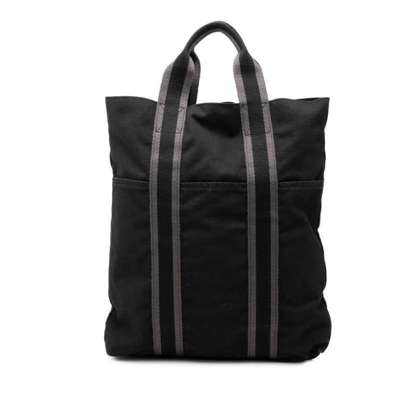 Hermès Toile Fourre Tout Cabas Black Very good condition - Front View