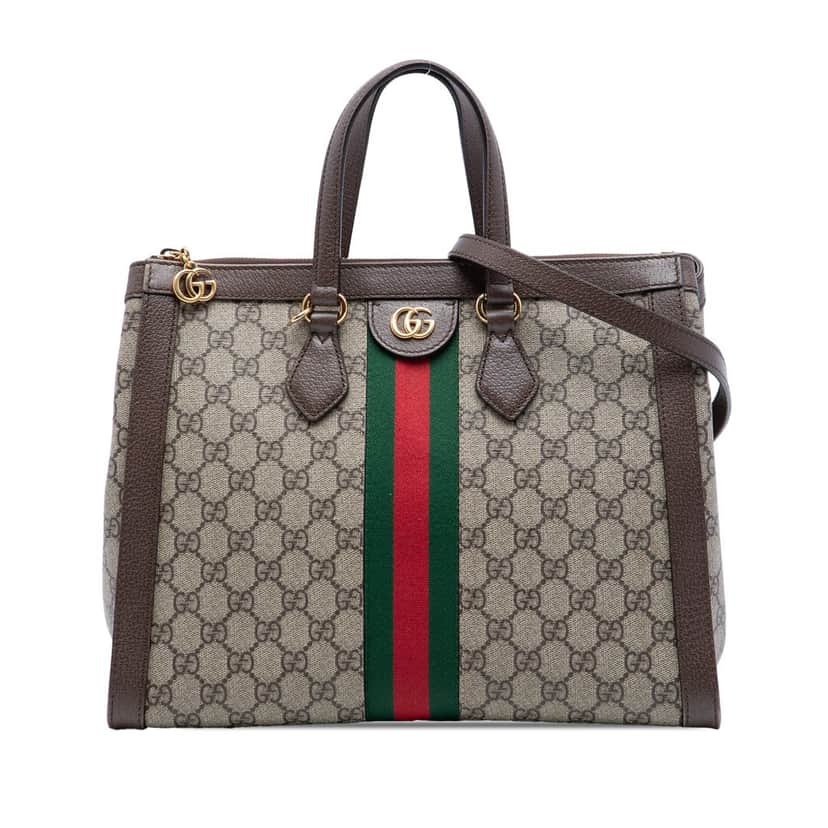 Gucci GG Supreme Ophidia Satchel Beige Very good condition - Front View