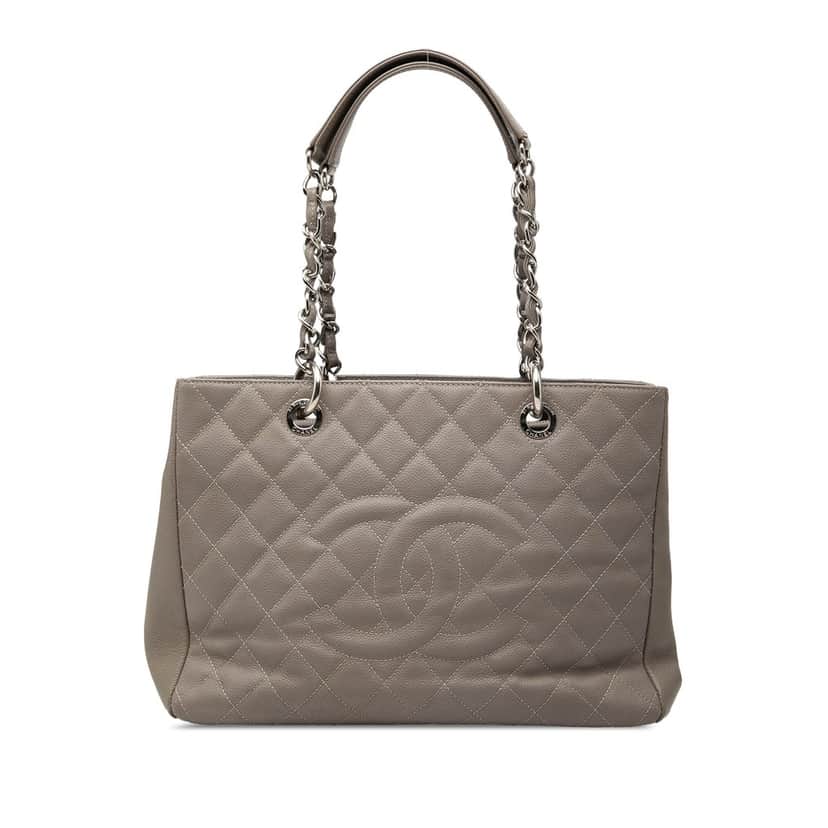 Chanel Caviar Grand Shopping Tote Brown Leather Very good condition - Front View