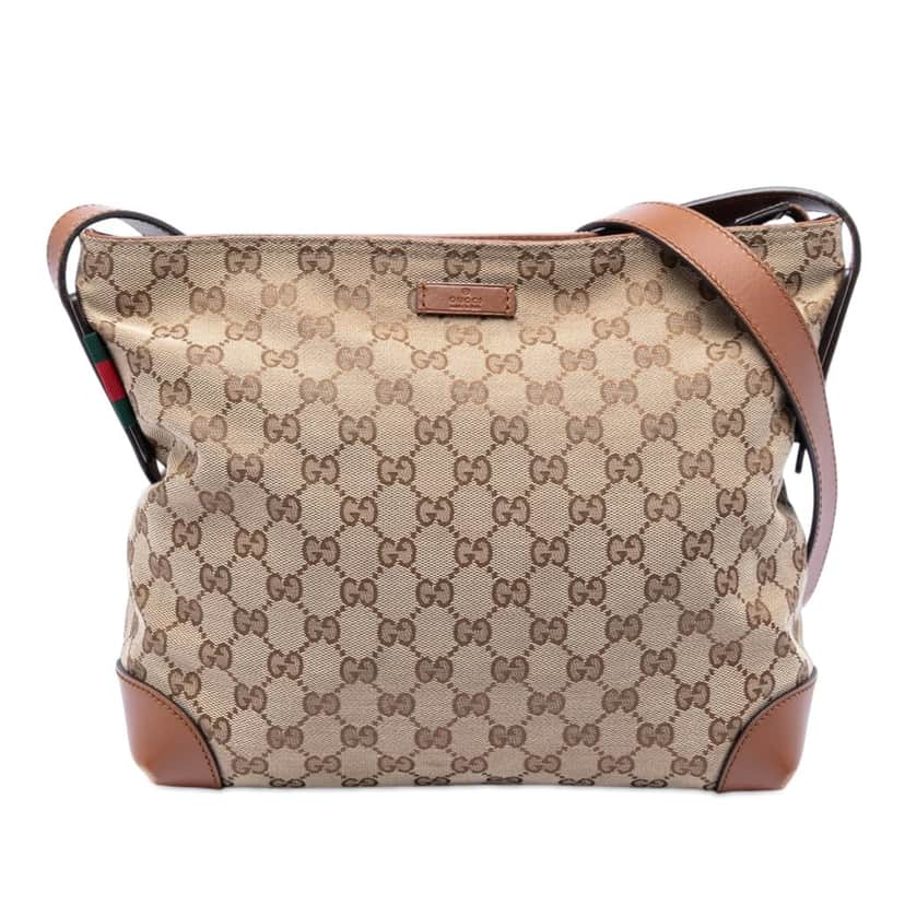 Gucci GG Canvas Web Crossbody Beige Very good condition - Front View