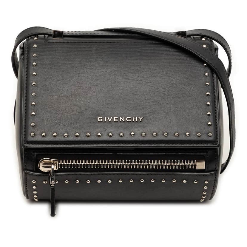 Givenchy Mini Studded Goatskin Pandora Box Crossbody Black Leather Very good condition - Front View