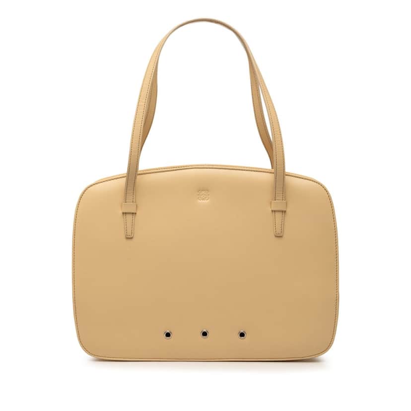 Loewe Leather Anagram Handbag Beige Leather Very good condition - Front View