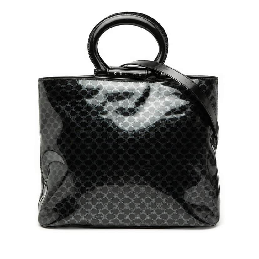 Celine Macadam PVC Satchel Black Plastic Very good condition - Front View