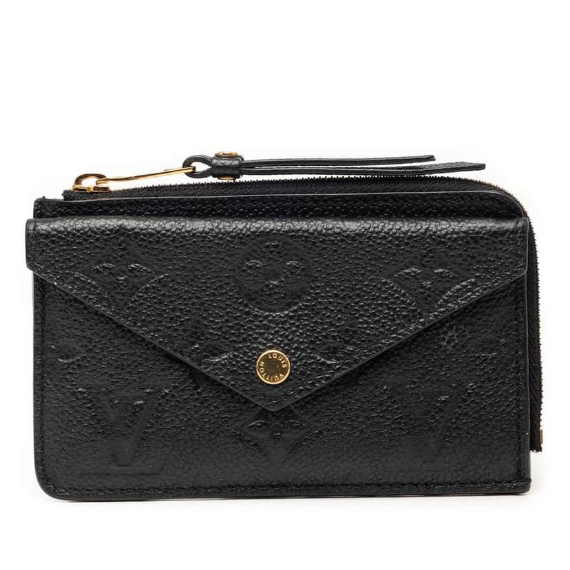 Louis Vuitton Monogram Empreinte Recto Verso Card Holder Black Leather Very good condition - Front View