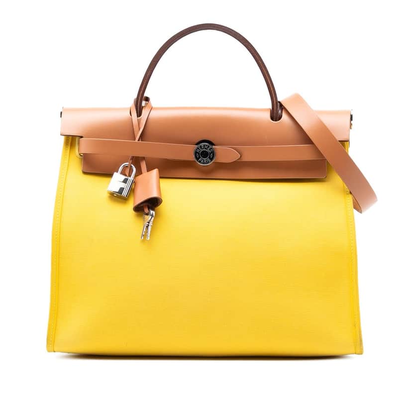 Hermès Toile Herbag Zip 31 Yellow Very good condition - Front View