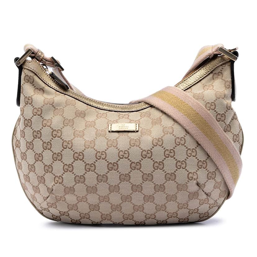 Gucci GG Canvas Web Crossbody Beige Very good condition - Front View