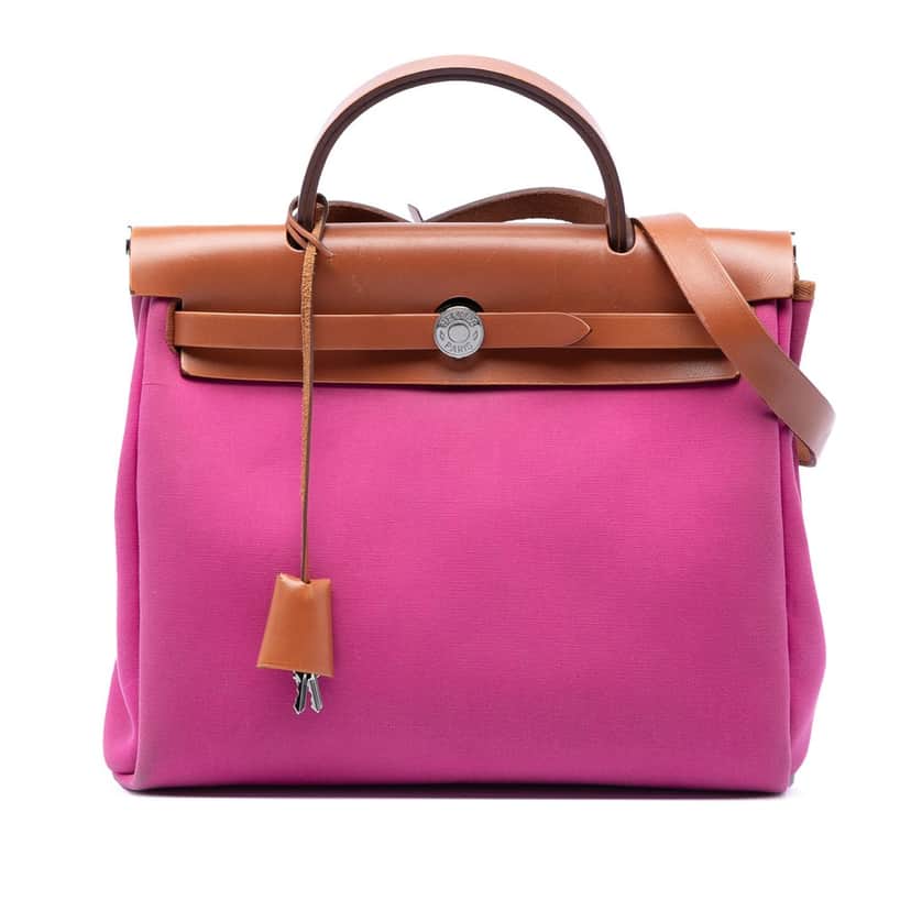 Hermès Toile Verso Herbag Zip 31 Pink Very good condition - Front View