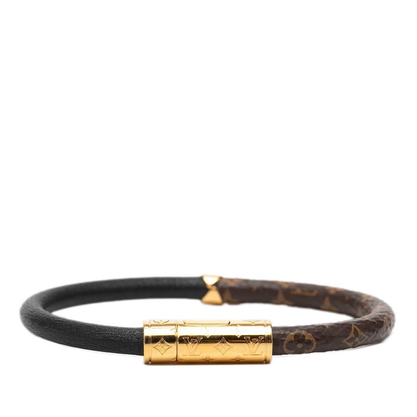 Louis Vuitton Monogram and Leather Confidential Bracelet Brown Very good condition - Front View