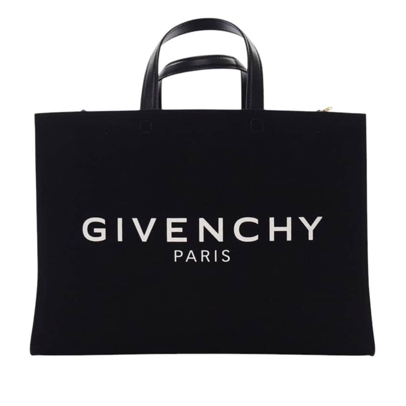 Givenchy Medium Canvas G Tote Shopping Bag Black Very good condition - Front View