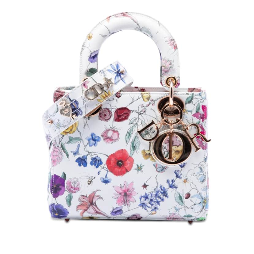 Dior Small Calfskin Florilegio My ABCDior Lady Dior White Leather Very good condition - Front View