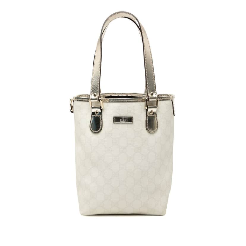 Gucci GG Supreme Tote White Very good condition - Front View