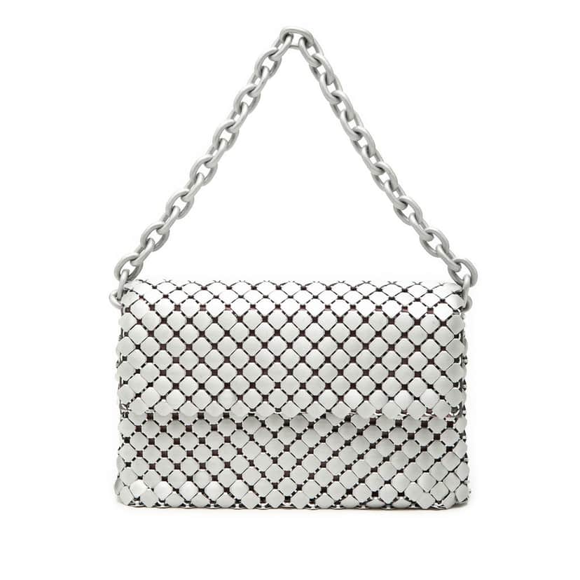 Bottega Veneta Mini Metal Intrecciato Handbag Silver Metal Very good condition - Front View