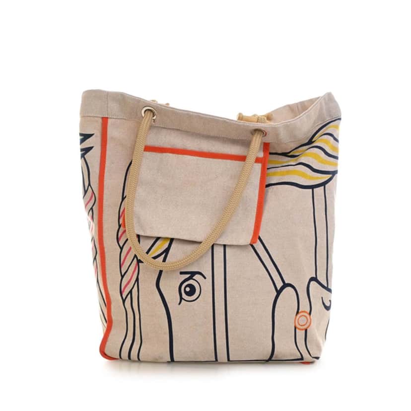 Hermès Toile H Quadrige Beach Bag Beige Very good condition - Front View