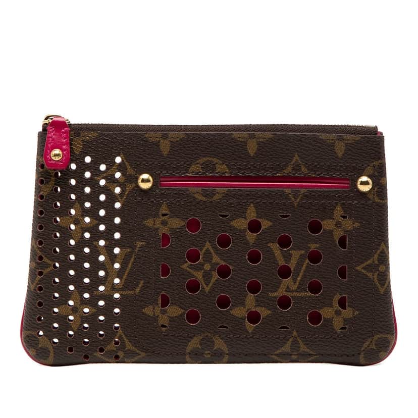 Louis Vuitton Monogram Perforated Pochette Plat Brown Very good condition - Front View