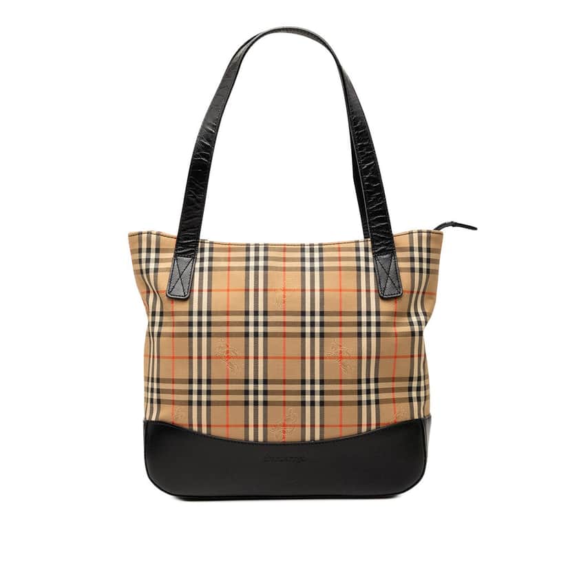 Burberry Haymarket Check Canvas Tote Beige Very good condition - Front View