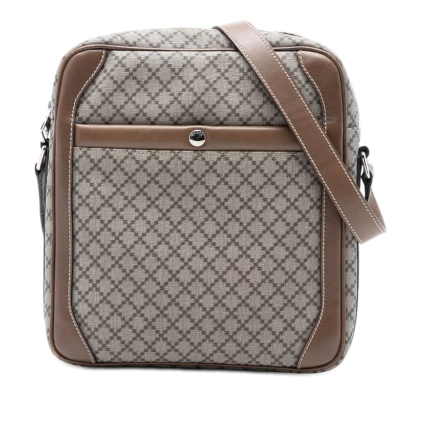 Gucci Diamante Coated Canvas Zip Crossbody Beige Very good condition - Front View