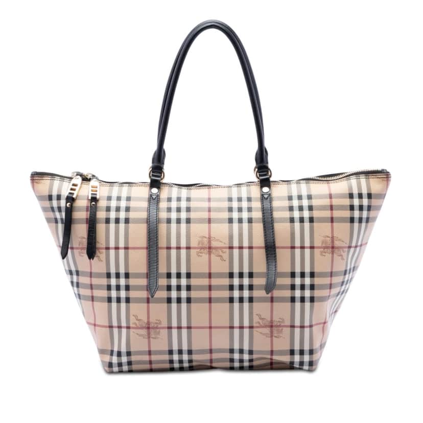 Burberry Medium Haymarket Check Coated Canvas Salisbury Tote Beige Very good condition - Front View