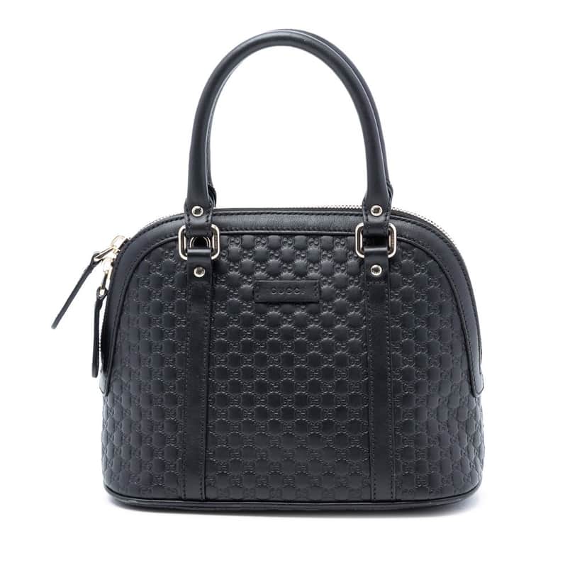 Gucci Mini Microguccissima Dome Satchel Black Leather Very good condition - Front View