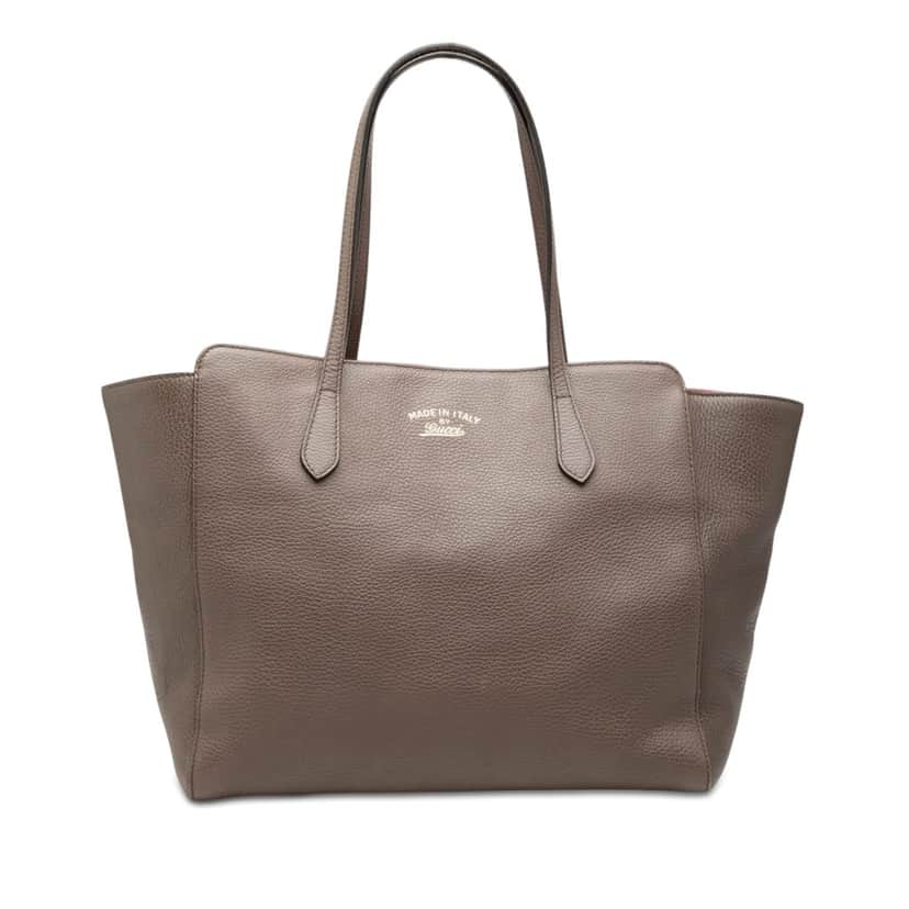 Gucci Medium Leather Swing Tote Brown Leather Very good condition - Front View