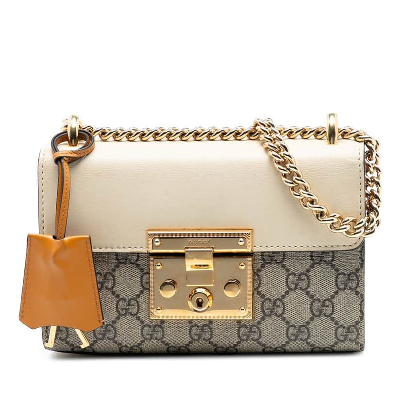 Gucci Small GG Supreme Padlock Crossbody Beige Very good condition - Front View