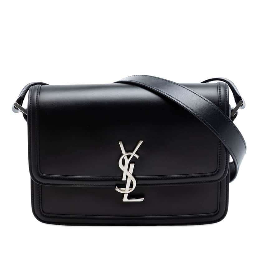 Saint Laurent Medium Calfskin Solferino Satchel In Box Black Leather Very good condition - Front View