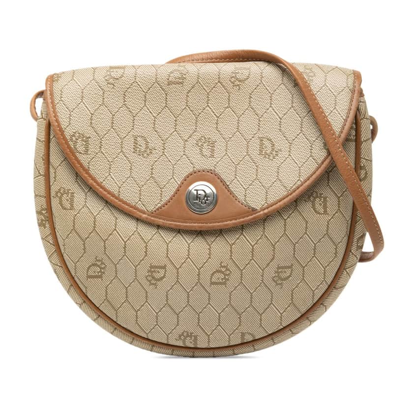 Dior Honeycomb Coated Canvas Crossbody Beige Very good condition - Front View