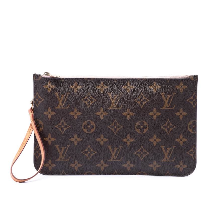 Louis Vuitton Monogram Neverfull MM Pouch Brown Very good condition - Front View