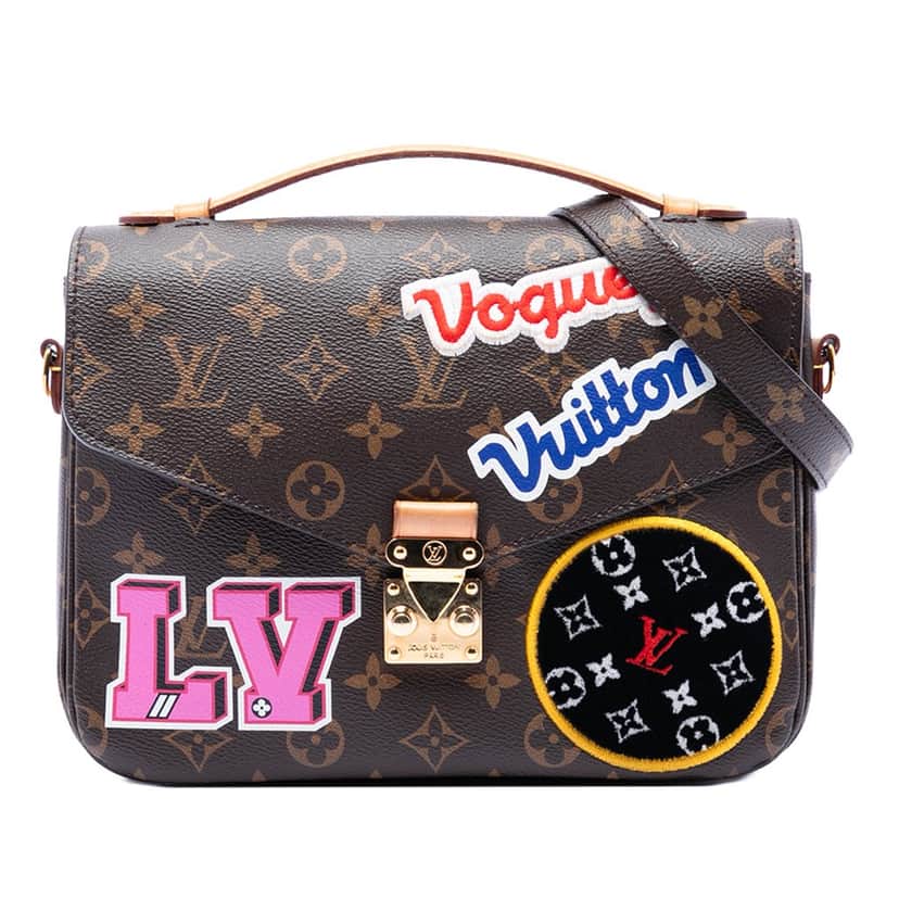 Louis Vuitton Monogram Patches Pochette Metis Brown Very good condition - Front View