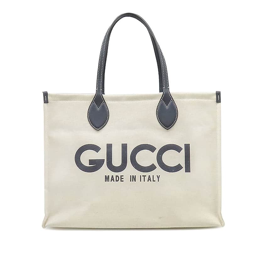 Gucci Large Canvas Logo Tote Beige Very good condition - Front View