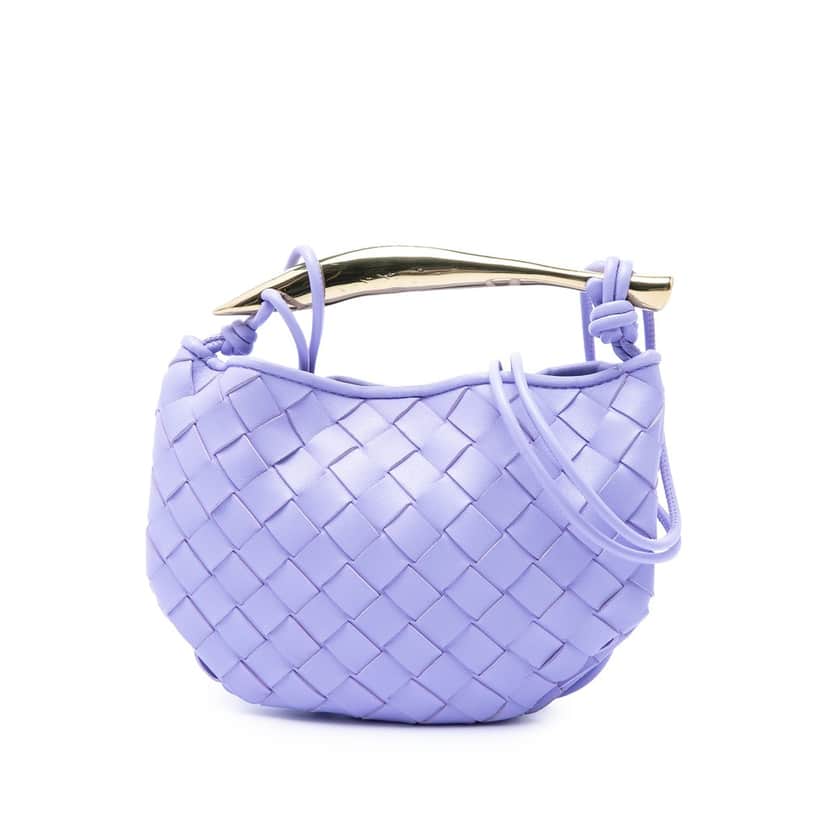 Bottega Veneta Baby Lambskin Intrecciato Sardine Purple Leather Very good condition - Front View