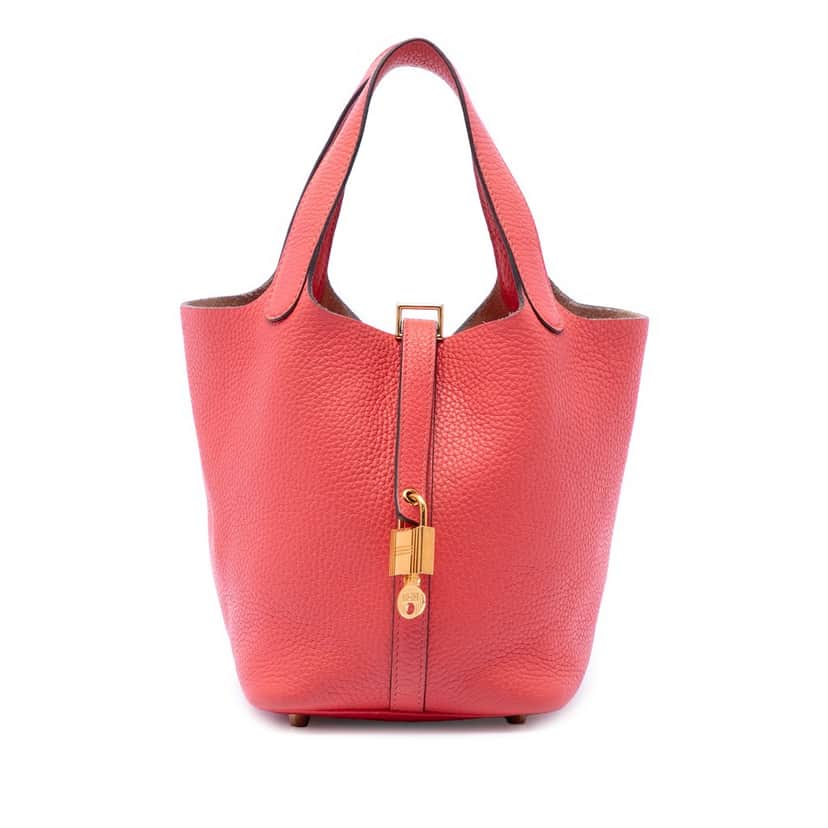 Hermès Clemence Picotin Lock 18 Red Leather Very good condition - Front View