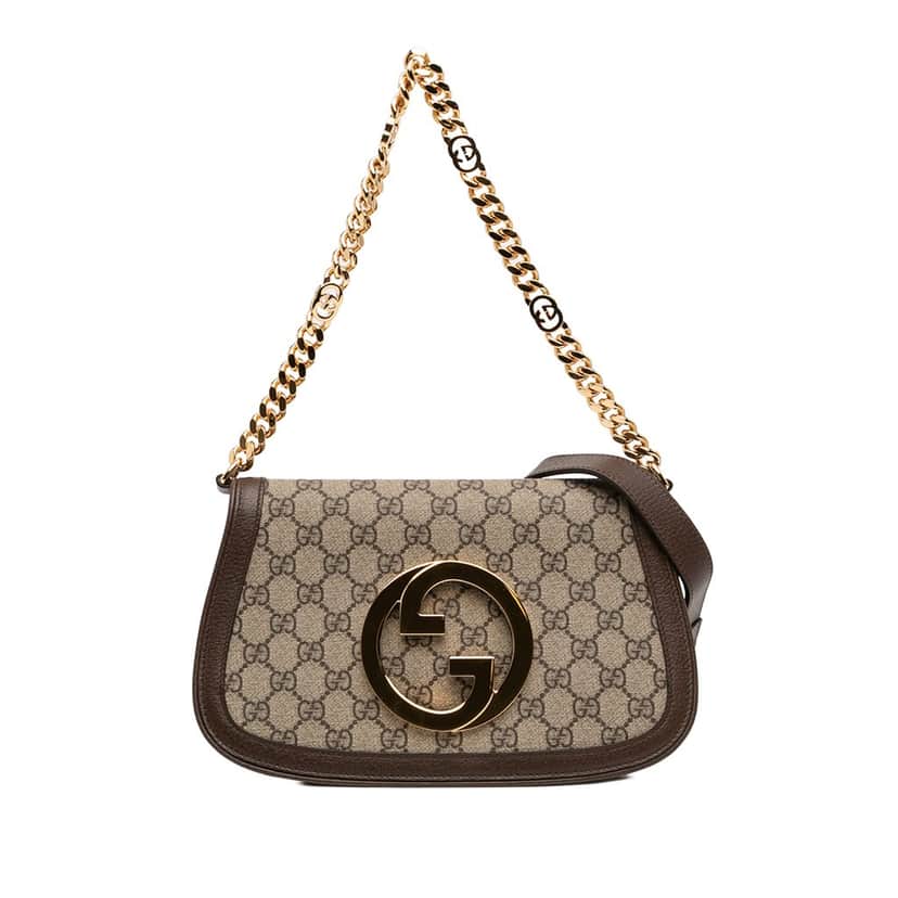Gucci Small GG Supreme Blondie Chain Satchel Beige Very good condition - Front View