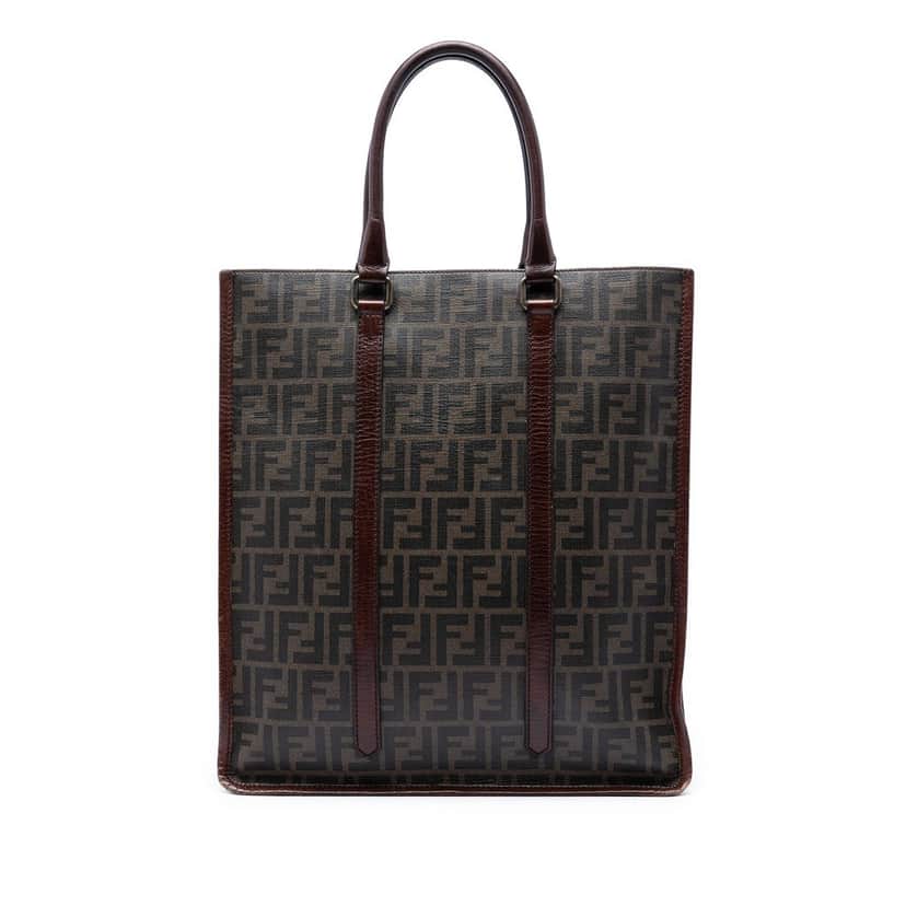 Fendi Zucca Coated Canvas Vertical Tote Brown Very good condition - Front View