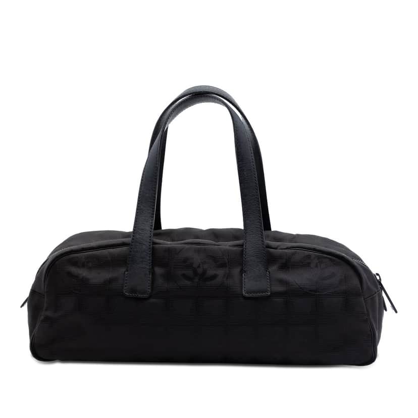 Chanel New Travel Line Nylon Handbag Black Very good condition - Front View