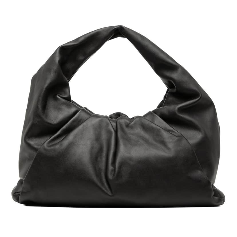 Bottega Veneta Lambskin The Shoulder Pouch Black Leather Very good condition - Front View