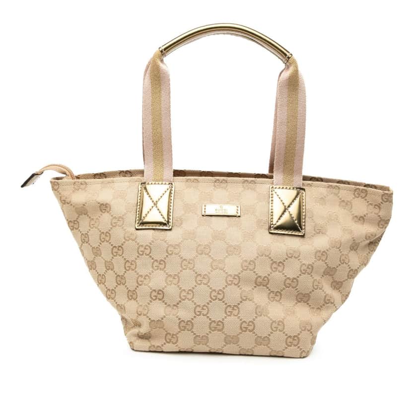 Gucci GG Canvas Web Tote Beige Very good condition - Front View