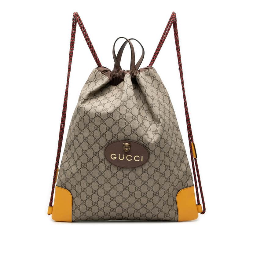 Gucci GG Supreme Animalier Backpack Beige Very good condition - Front View