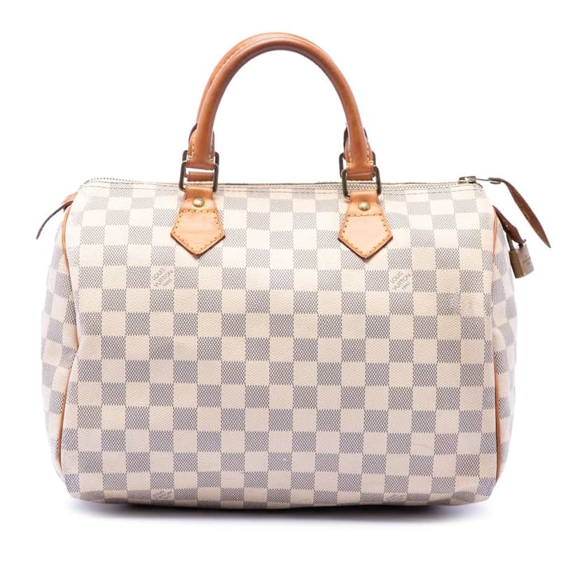 Louis Vuitton Damier Azur Speedy 30 White Very good condition - Front View